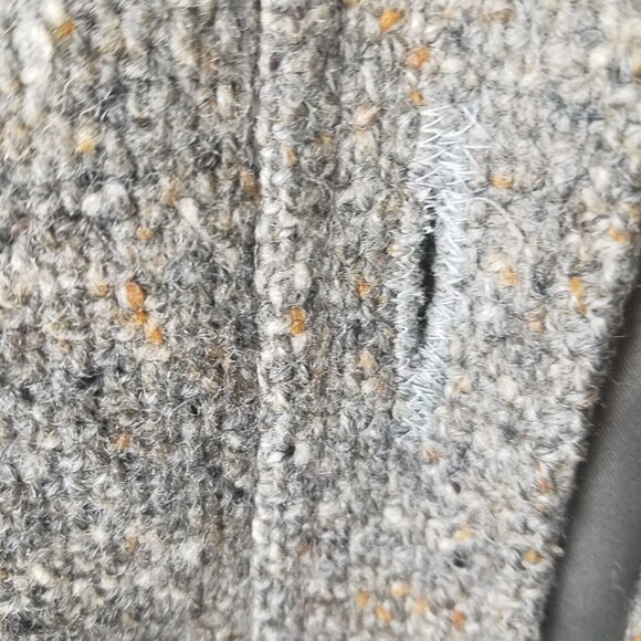 Vintage Larry Levine heather tweed bomber jacket button pockets women's 10-12 - Picture 9 of 16